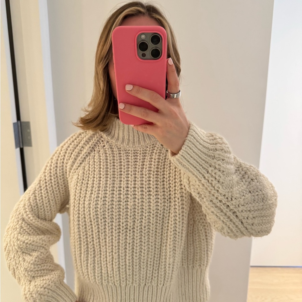 H&M Cream Cowl Neck Sweater with Chunky Knit